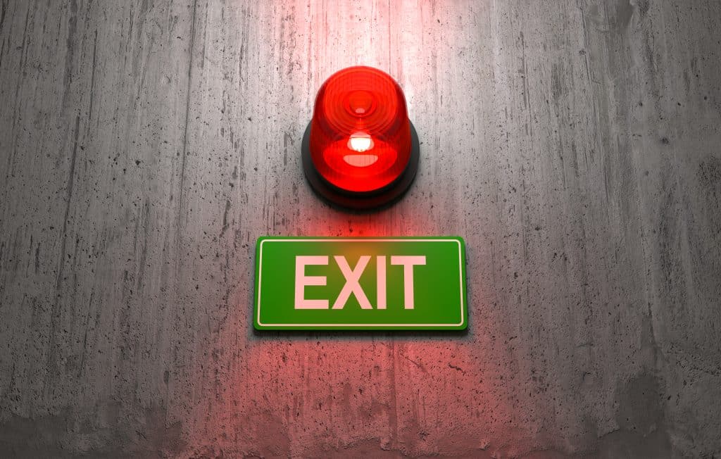 Exit sign for walkout basement 